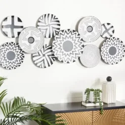 Wall Plaques-Kirkland's Home Black And White Layered Plates Wall Sculpture Black/White