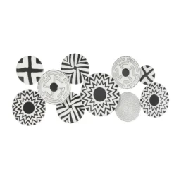 Wall Plaques-Kirkland's Home Black And White Layered Plates Wall Sculpture Black/White