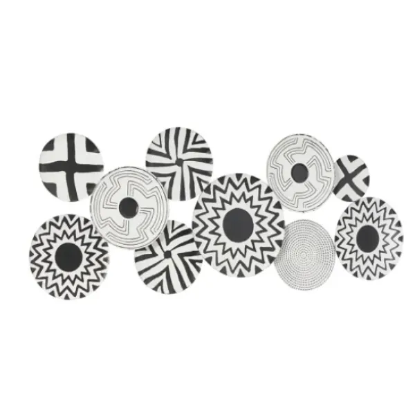 Wall Plaques-Kirkland's Home Black And White Layered Plates Wall Sculpture Black/White