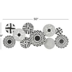 Wall Plaques-Kirkland's Home Black And White Layered Plates Wall Sculpture Black/White