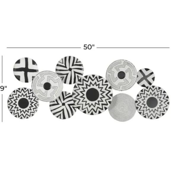 Wall Plaques-Kirkland's Home Black And White Layered Plates Wall Sculpture Black/White