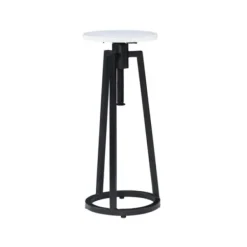 Accent & End Tables-Kirkland's Home Black And White Marble Adjustable Drink Table Black/White