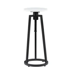 Accent & End Tables-Kirkland's Home Black And White Marble Adjustable Drink Table Black/White