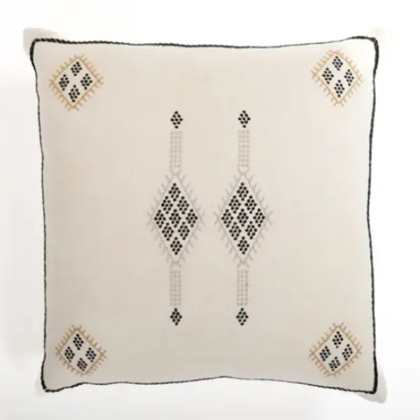 Pillows-Kirkland's Home Black And White Nouree Pillow, 22 In. Black/White