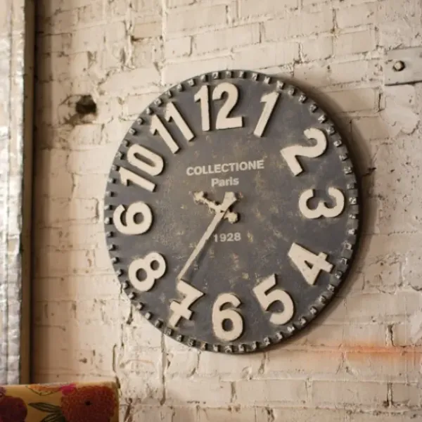 Clocks-Kirkland's Home Black And White Paris Wood Clock