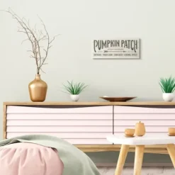 Wall Quotes & Signs-Kirkland's Home Black And White Pumpkin Patch Wood Plaque Ivory/Black