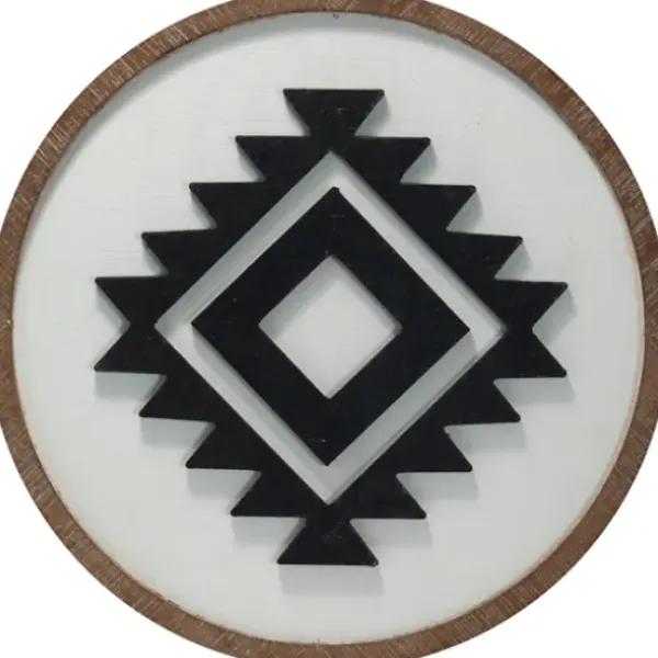 Wall Plaques-Kirkland's Home Black And White Southwest Icon Wall Plaque Black/White