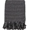 Blankets & Throws-Kirkland's Home Black And White Stitched Cotton Throw Black/White