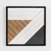 Wall Plaques-Kirkland's Home Black And White Striped Abstract Wall Plaque Black/White/Brown