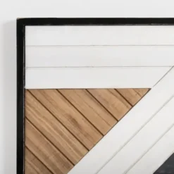 Wall Plaques-Kirkland's Home Black And White Striped Abstract Wall Plaque Black/White/Brown