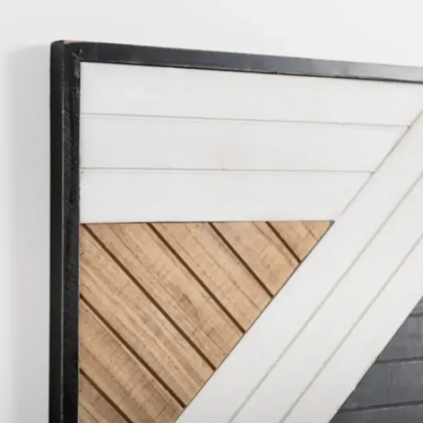 Wall Plaques-Kirkland's Home Black And White Striped Abstract Wall Plaque Black/White/Brown