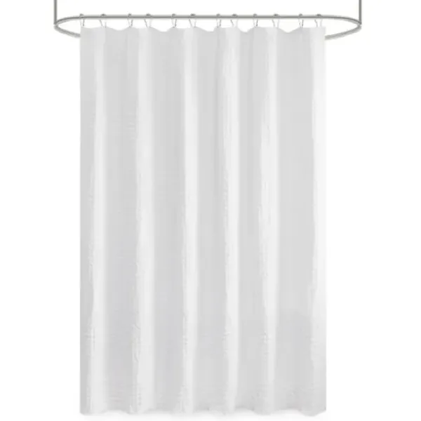 Shower Curtains-Kirkland's Home Black And White Striped Boho Shower Curtain Blue/White