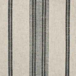 Benches & Ottomans-Kirkland's Home Black And White Striped Upholstered Ottoman Black/White