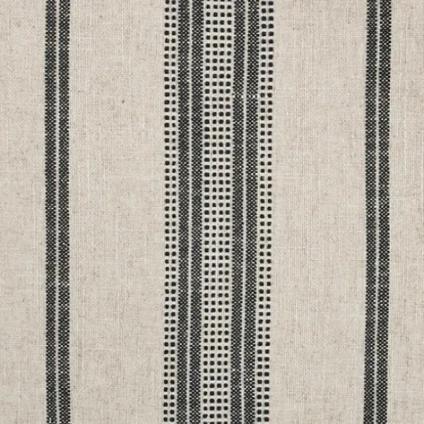 Benches & Ottomans-Kirkland's Home Black And White Striped Upholstered Ottoman Black/White