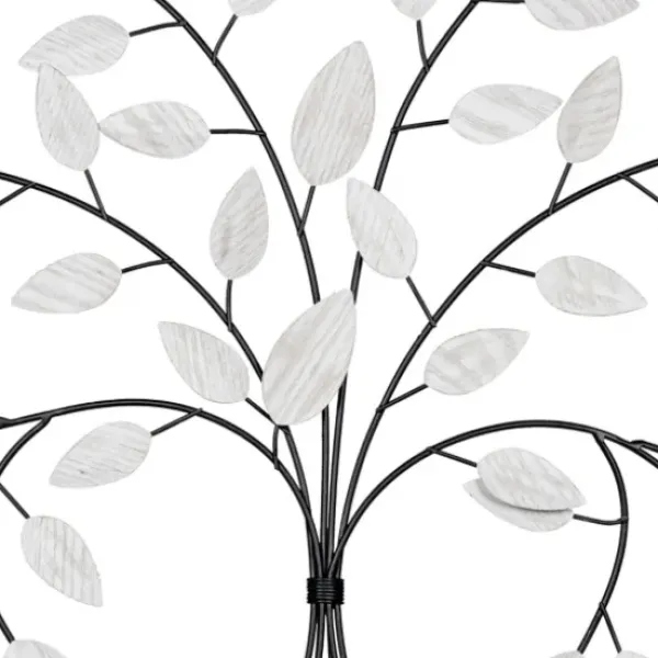 Wall Plaques-Kirkland's Home Black And White Tree Wall Sculpture Black/White