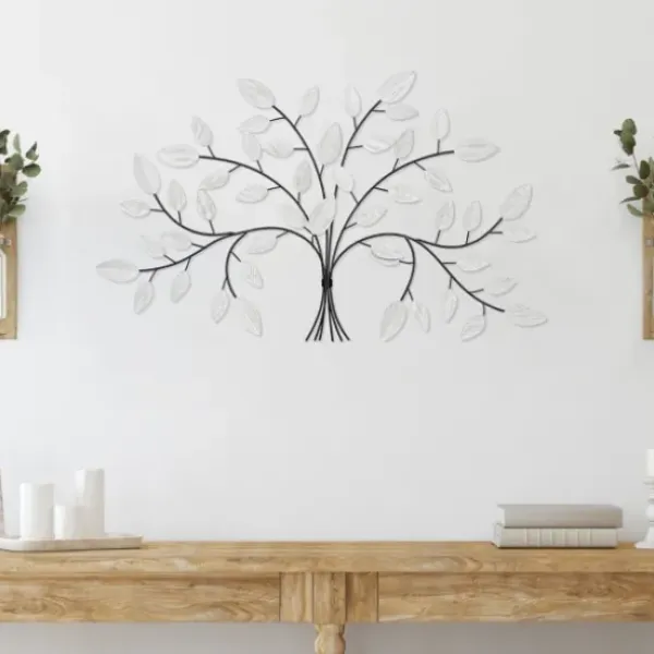 Wall Plaques-Kirkland's Home Black And White Tree Wall Sculpture Black/White