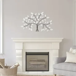 Wall Plaques-Kirkland's Home Black And White Tree Wall Sculpture Black/White