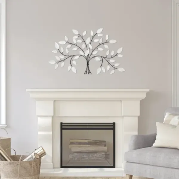 Wall Plaques-Kirkland's Home Black And White Tree Wall Sculpture Black/White