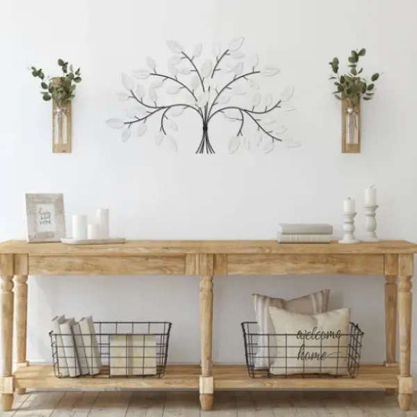 Wall Plaques-Kirkland's Home Black And White Tree Wall Sculpture Black/White