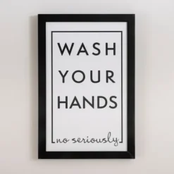 Wall Quotes & Signs-Kirkland's Home Black And White Wash Your Hands Wall Plaque Black/White