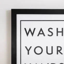 Wall Quotes & Signs-Kirkland's Home Black And White Wash Your Hands Wall Plaque Black/White