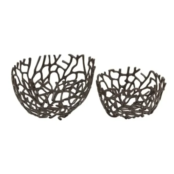 Decorative Bowls & Jars-Kirkland's Home Black And White Wooden Base Bowls, Set Of 3