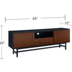 Tv Stands & Media Consoles-Kirkland's Home Black And Wood 2-Door Media Cabinet Brown