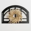 Wall Plaques-Kirkland's Home Black Arched Pane And Pampas Wall Plaque Black/Tan