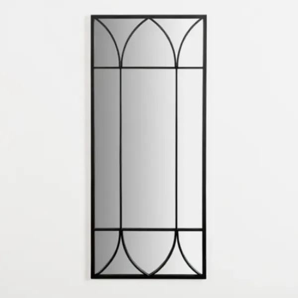 Decorative Mirrors-Kirkland's Home Black Arched Pane Wall Mirror