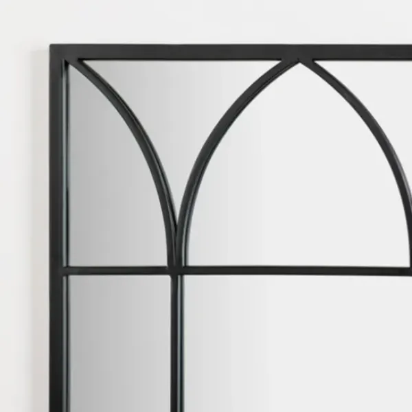 Decorative Mirrors-Kirkland's Home Black Arched Pane Wall Mirror