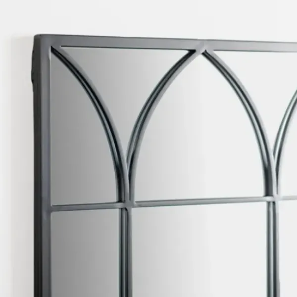 Decorative Mirrors-Kirkland's Home Black Arched Pane Wall Mirror