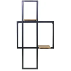 Shelves-Kirkland's Home Black Asymmetrical Geometric Wall Shelves