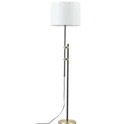 Floor Lamps-Kirkland's Home Black Asymmetrical Metal Floor Lamp White