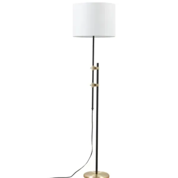 Floor Lamps-Kirkland's Home Black Asymmetrical Metal Floor Lamp White