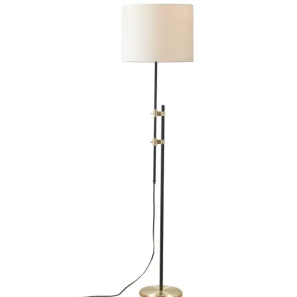 Floor Lamps-Kirkland's Home Black Asymmetrical Metal Floor Lamp White
