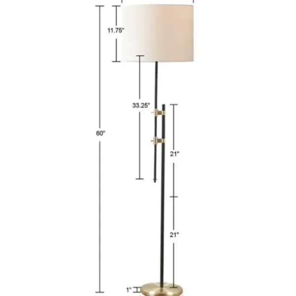 Floor Lamps-Kirkland's Home Black Asymmetrical Metal Floor Lamp White
