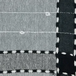 Blankets & Throws-Kirkland's Home Black Banded Tassel Edge Throw Black/White/Gray