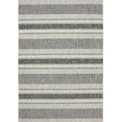 Outdoor Rugs-Kirkland's Home Black Barcode Stripe Outdoor Area Rug, 4X6 Black/White