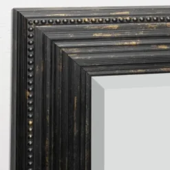 Framed Mirrors-Kirkland's Home Black Beaded Frame Beveled Wall Mirror
