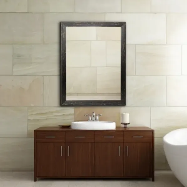 Framed Mirrors-Kirkland's Home Black Beaded Frame Beveled Vanity Wall Mirror
