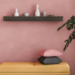 Shelves-Kirkland's Home Black Beaded Wood Large Floating Shelf