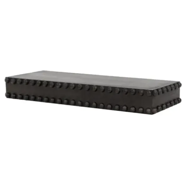 Shelves-Kirkland's Home Black Beaded Wood Small Floating Shelf