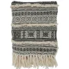 Blankets & Throws-Kirkland's Home Black Beige Block Print Throw Blanket Black/Tan