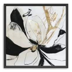 Framed Art-Kirkland's Home Black Bloom Ii Framed Canvas Art Print White/Black/Gold