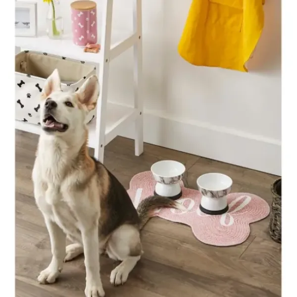 Kitchen & Floor Mats-Kirkland's Home Black Buffalo Check Bone Pet Bowl Mat Black/White