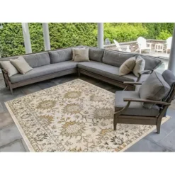 Outdoor Rugs-Kirkland's Home Black Cabana Stripe Indoor/Outdoor Area Rug, 8X8 Black/White