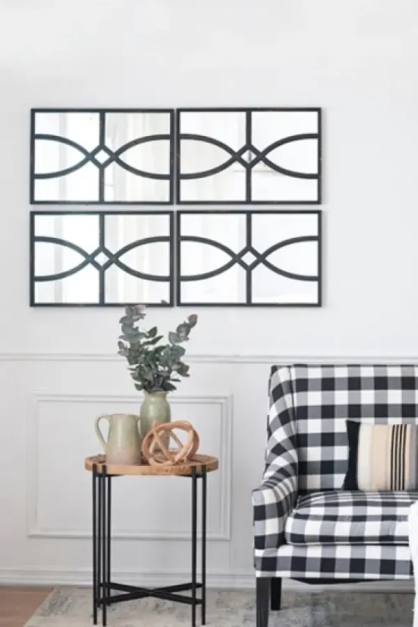 Decorative Mirrors-Kirkland's Home Black Carved Wooden Frame Wall Mirrors, Set Of 2