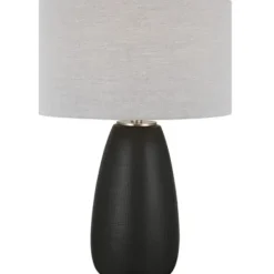 Table Lamps-Kirkland's Home Black Ceramic Gridline Table Lamp Gray