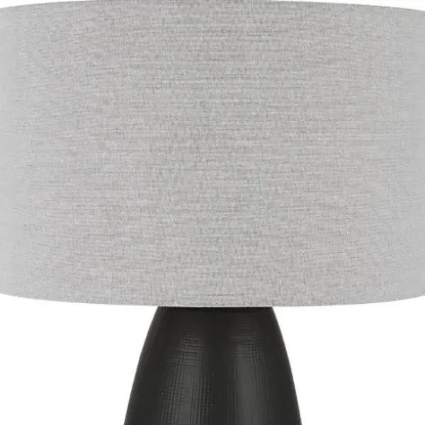 Table Lamps-Kirkland's Home Black Ceramic Gridline Table Lamp Gray