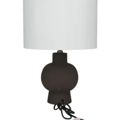Table Lamps-Kirkland's Home Black Ceramic Hourglass Simple Small Table Lamp White